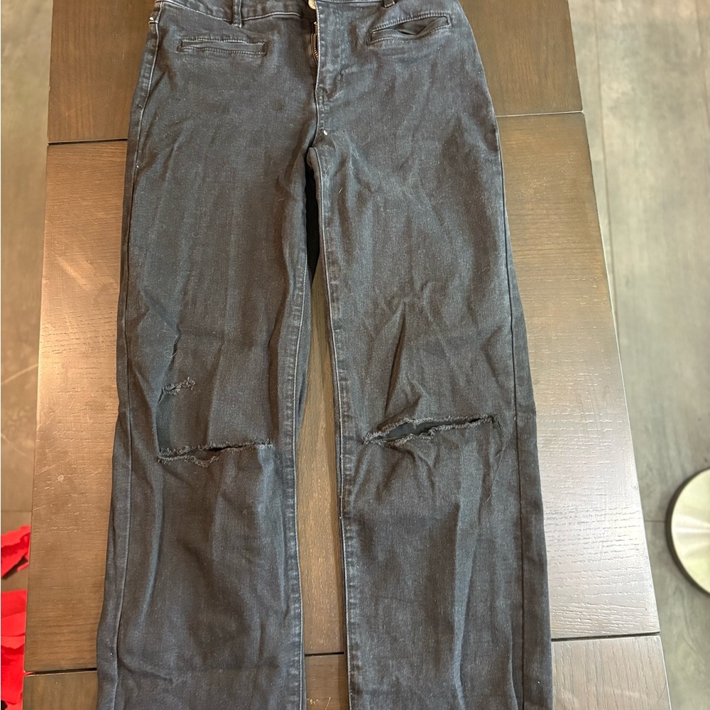 Men's Black Distressed Pants